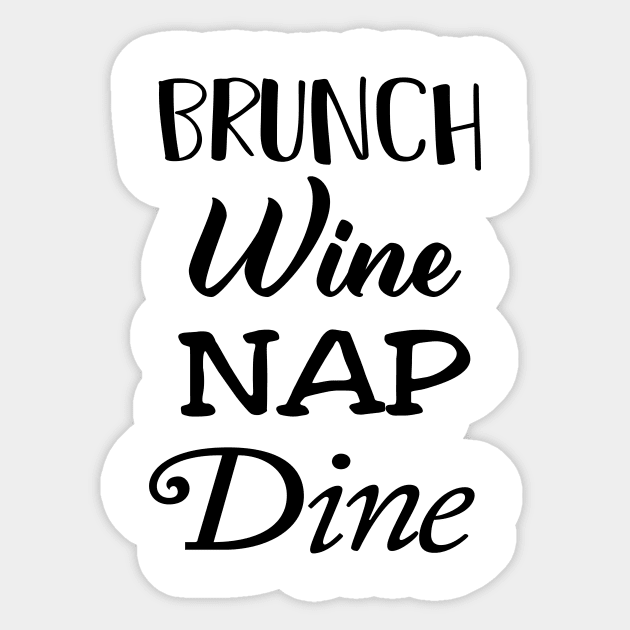 brunch wine nap dine Sticker by Blister